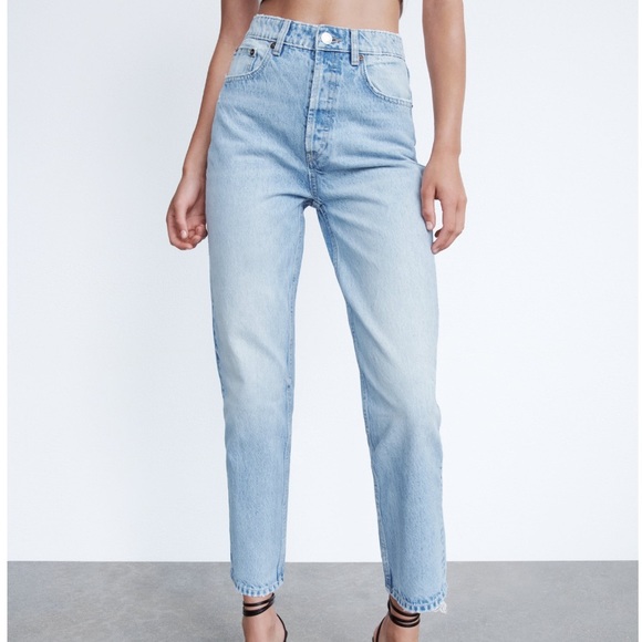 Zara high waisted straight leg jeans - Picture 6 of 12